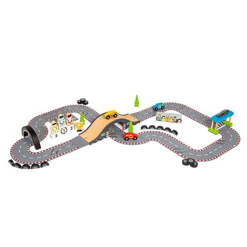 Roadway Race Day Set-Bigjigs Toys,Cars & Transport,Imaginative Play,Wooden Toys-Learning SPACE
