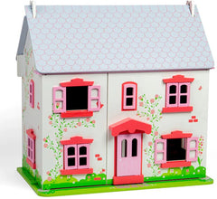 Rose Cottage Dolls House and Accessories-Bigjigs Toys,Dolls & Doll Houses,Gifts For 2-3 Years Old,Imaginative Play,Nurture Room,Small World,Stock-Learning SPACE