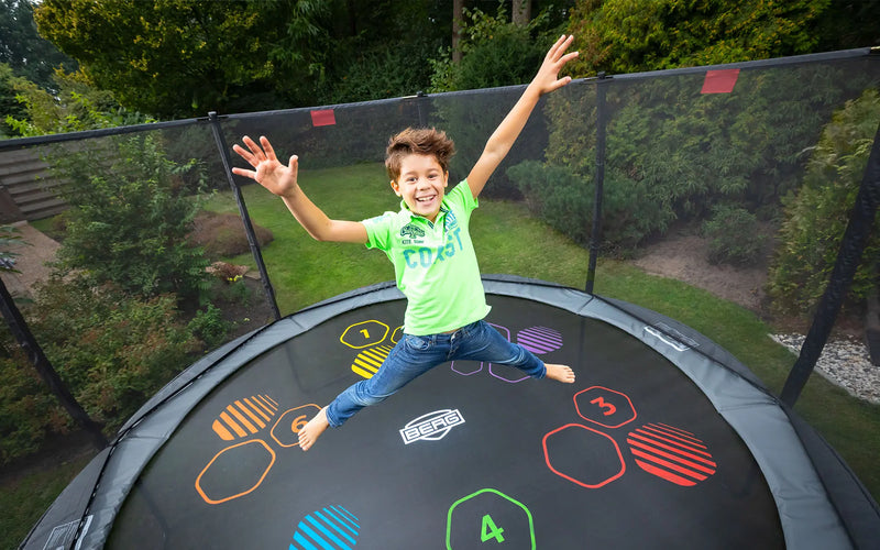 Round BERG Elite Trampoline With Safety Net - Public Use Approved, Learning SPACE