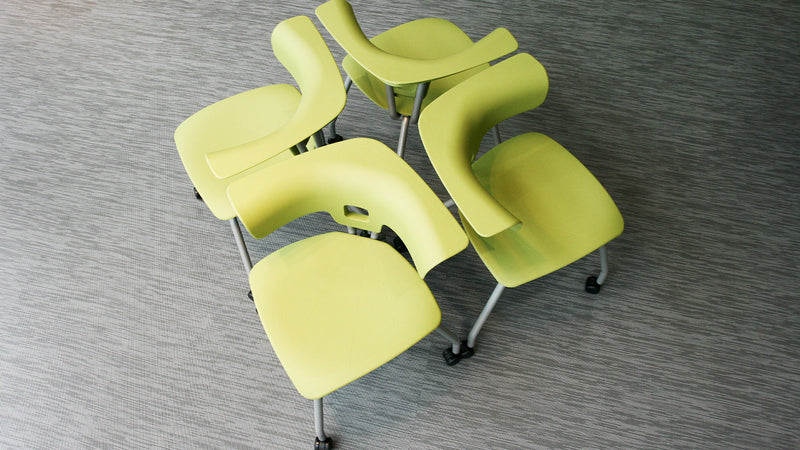 Ruckus 4 Leg Chair, Sand Chrome Chairs Learning SPACE