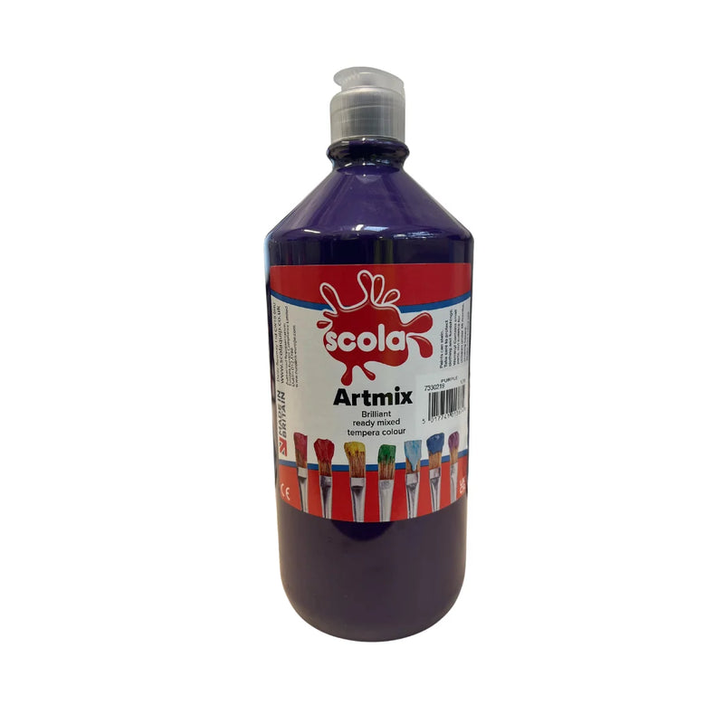SCOLA Readymix Washable Liquid Poster Paint 1L, Purple Art Supplies Learning SPACE