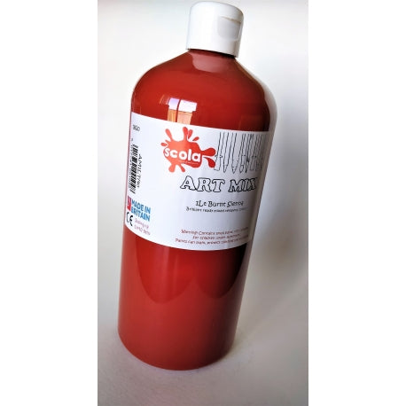 SCOLA Readymix Washable Liquid Poster Paint 1L, Burnt Sienna Art Supplies Learning SPACE