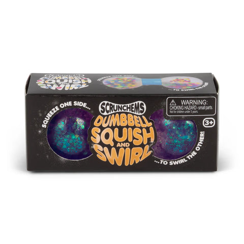 SCRUNCHEMS Dumbbell Squish and Swirl-Calming & Anxiety,Fidget,Squishing Fidget,Stocking Stuffers,Stress Relief,Toys for Anxiety-Learning SPACE