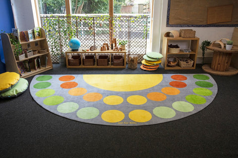 Safari Large Semi Circle Placement 4x2m Carpet-Corner & Semi-Circle,Dropship,Kit For Kids,Mats & Rugs,Placement Carpets,Rugs,Wellbeing Furniture-Learning SPACE