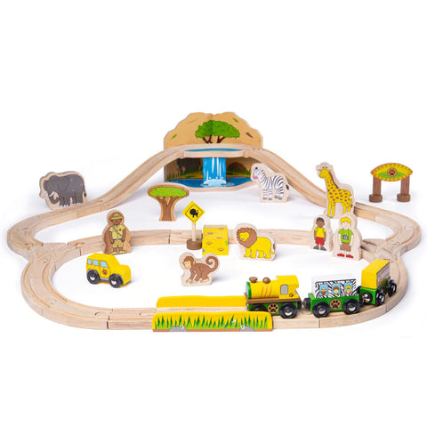 Safari Train Set-Bigjigs Rail,Cars & Transport,Gifts For 3-5 Years Old,Train,Wooden Toys-Learning SPACE