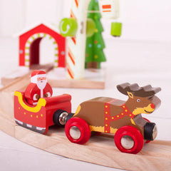 Santa Sleigh with Reindeer-Bigjigs Rail,Christmas,Christmas 2025,Featured,Stocking Stuffers,Train-Learning SPACE