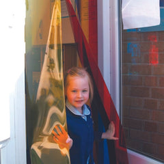 School Rainbow Strip Free Flow Curtains 2m x 2m, Learning SPACE