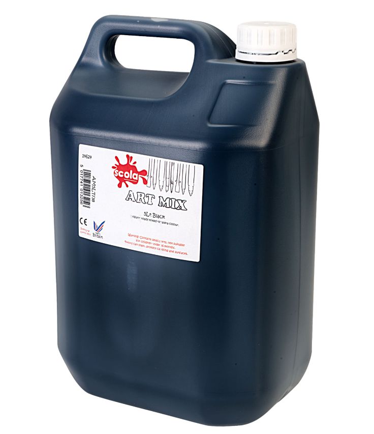 Scola Artmix Paint 5 Litre, Black Learning SPACE