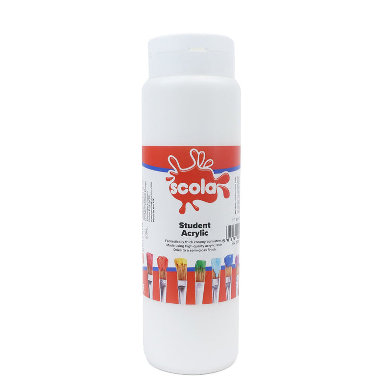 Scola Student Acrylic Paint 500ml, White Learning SPACE