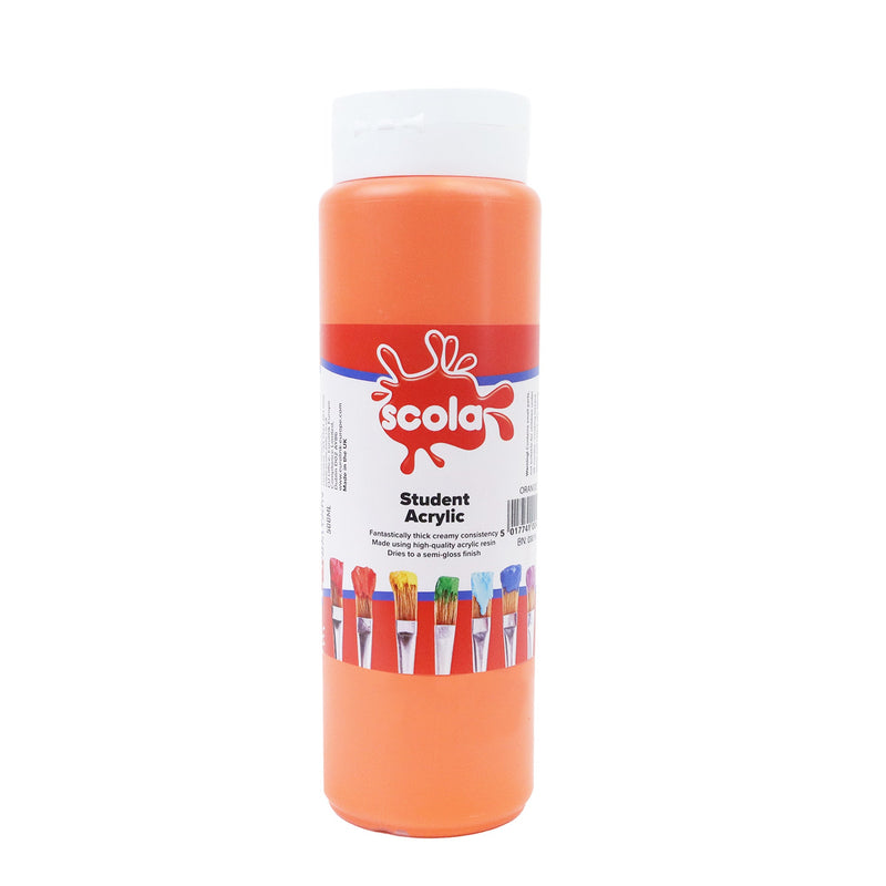 Scola Student Acrylic Paint 500ml, Orange Learning SPACE