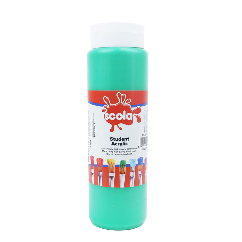 Scola Student Acrylic Paint 500ml, Green Learning SPACE