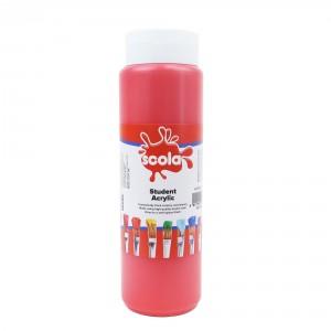 Scola Student Acrylic Paint 500ml, Red Learning SPACE