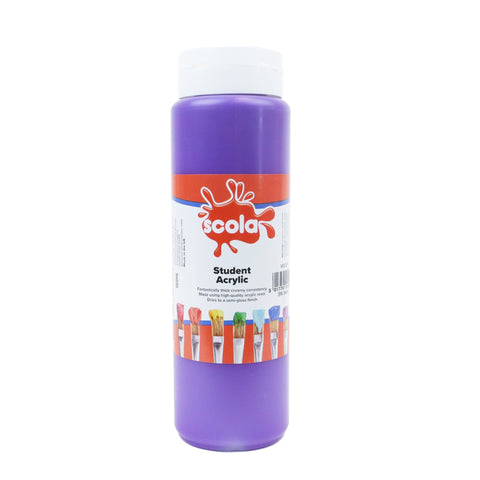 Scola Student Acrylic Paint 500ml-Art Materials,Arts & Crafts,Early Arts & Crafts,Paint,Primary Arts & Crafts-Purple-DACRS500/28-Learning SPACE