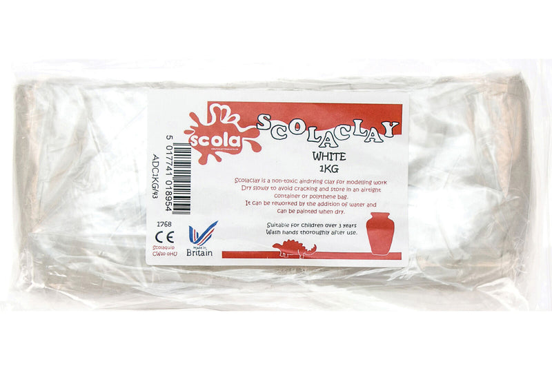 Scolaclay White Air Drying Clay 1kg, Learning SPACE