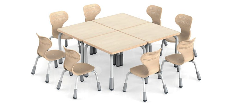 Height Adjustable Square Table, Learning SPACE