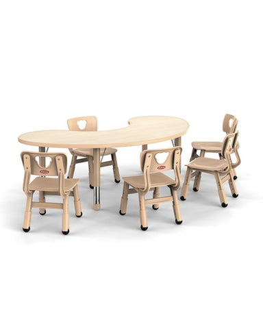 Horseshoe Height Adjustable Table - Wood Finish, Learning SPACE