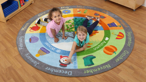 Seasons Carpet 2m-Educational Carpet, Kit For Kids, Mats & Rugs, Neutral Colour, Round, Rugs, Seasons, Wellbeing Furniture, World & Nature-Learning SPACE