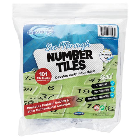 See Through Number Tiles - 101 Blocks-Addition & Subtraction, Clever Kidz, Counting Numbers & Colour, Dyscalculia, Early Years Maths, Light Box Accessories, Maths, Neuro Diversity, Primary Maths, S.T.E.M, Stacking Toys & Sorting Toys-Learning SPACE