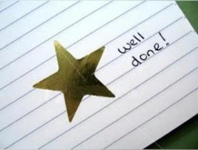 Self Adhesive Gold Stars, Notebooks & Paper Learning SPACE
