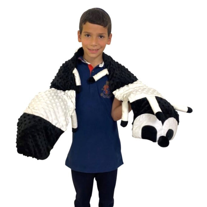 Sensory Caterpillar 2.5Kg Weighted Shoulder/Lap Pad Black and White, Learning SPACE