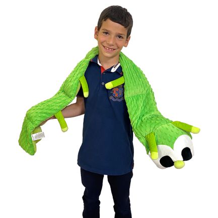 Sensory Caterpillar 2.5Kg Weighted Shoulder/Lap Pad Green Yellow, Learning SPACE