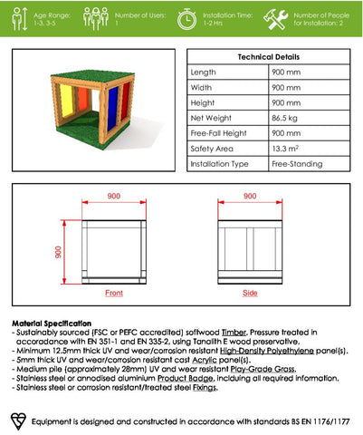 Sensory Light Cube Tunnel with Play Feature-Early Years Sensory Play,Sensory Garden,Sensory Processing Disorder,Sensory Room Furniture,Sensory Seeking,Stock-Learning SPACE