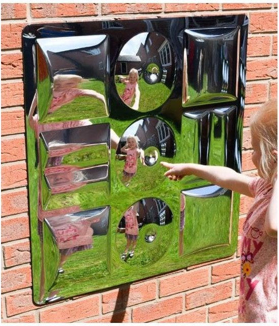 Sensory Mirror - Giant - 800mm-AllSensory, Early Years Sensory Play, Outdoor Mirrors, Playground Equipment, Playground Wall Art & Signs, Sensory Garden, Sensory Mirrors, Stock-Learning SPACE