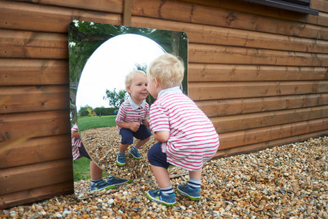 Sensory Mirror - Giant Single Dome - 780Mm-AllSensory,Dropship,Early Years Sensory Play,Nursery,Outdoor Mirrors,Sensory Garden,Sensory Mirrors,Stock,TickiT-Learning SPACE