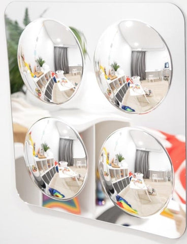 Sensory Mirror - With 4 Domes - Large - 490Mm-AllSensory,Baby Sensory Toys,Calming & Anxiety,Early Years Sensory Play,Nursery,Sensory Mirrors,Sensory Seeking,Stock,TickiT-Learning SPACE