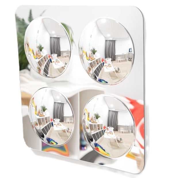 Sensory Mirror - With 4 Domes - Large - 490mm-AllSensory, Baby Sensory Toys, Early Years Sensory Play, Sensory Mirrors, Sensory Seeking, Stock, TickiT-Learning SPACE