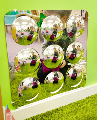 Sensory Mirror - With 9 Domes - Large - 490Mm-AllSensory,Baby Sensory Toys,Calming & Anxiety,Early Years Sensory Play,Nursery,Outdoor Mirrors,Sensory Garden,Sensory Mirrors,Sensory Seeking,Stock,TickiT-Learning SPACE