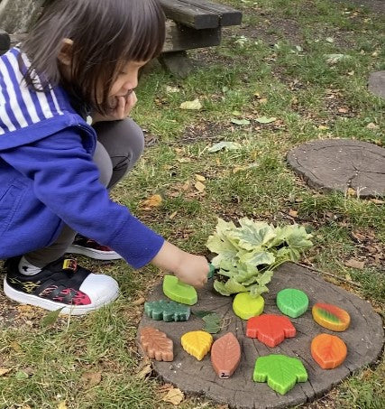Sensory Play Stones – Leaves, Learning SPACE