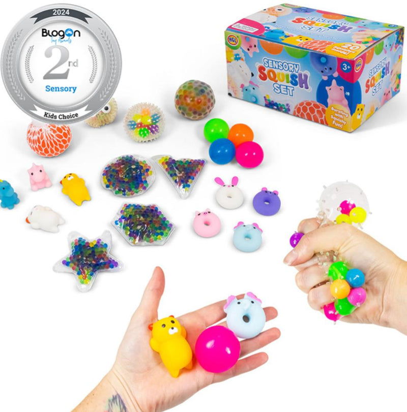 Sensory Squish Set - 20 Fun Fidget Toys for Sensory Play, Learning SPACE