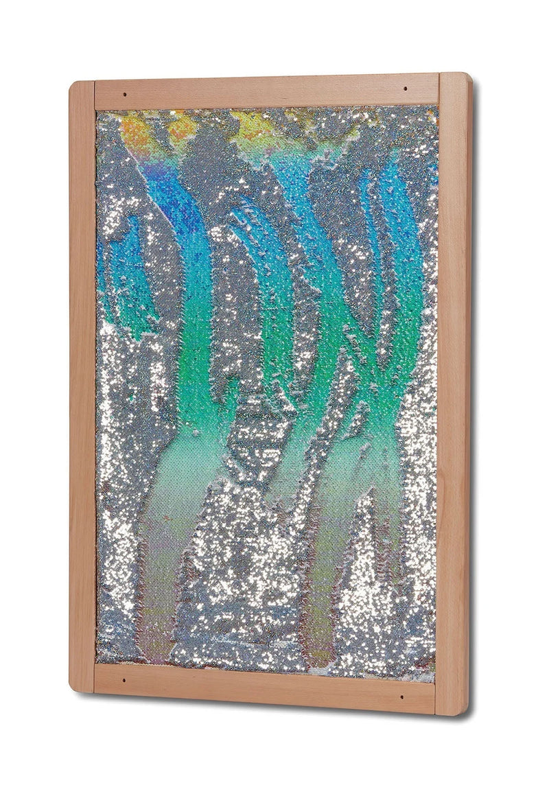 Sensory Wall Sequins Panel with Wooden Frame, Tactile Learning SPACE
