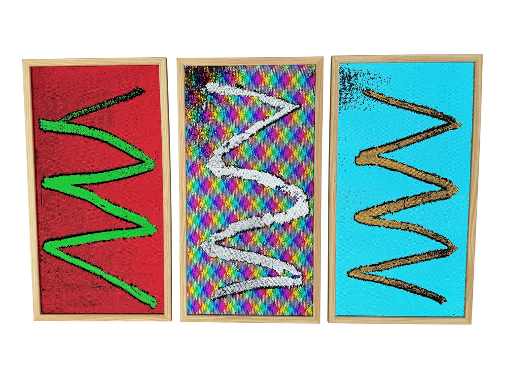 Sequin Wall Boards – Set of 3-Sensory Wall Panels & Accessories,Tactile Toys & Books,Visual Fun,Wall Decor-Learning SPACE