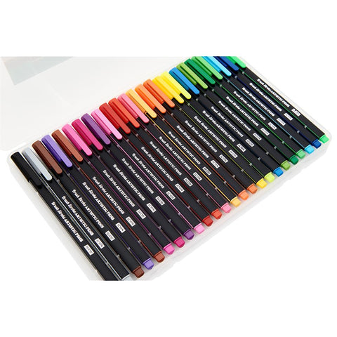 Set 24 Brush Stroke Artistic Scrapbooking Pens-Art Materials, Arts & Crafts, Back To School, Stationery-Learning SPACE