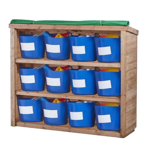 Set of 2 OutDoor Coverup Shelving Unit For Medium Tubs-Cosy Direct,Cosy Outdoor,Forest School & Outdoor Garden Equipment,Outdoor Furniture,Shelves,Storage,Storage Bins & Baskets,Wellbeing Furniture-Learning SPACE