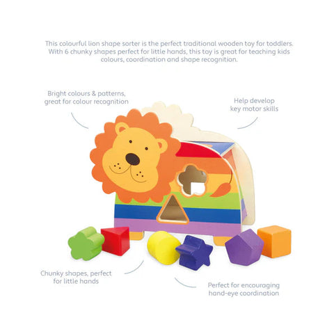 Shape Sorter Lion-Counting Numbers & Colour, Gifts For 1 Year Olds, Shape & Space & Measure, Stacking Toys & Sorting Toys-Learning SPACE