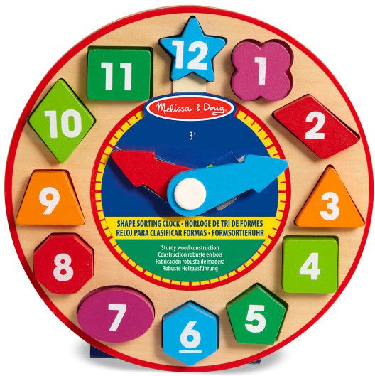 Shape Sorting Clock-Early Years Maths, Gifts For 6-12 Months Old, Maths, Primary Maths, Shape & Space & Measure, Sound. Peg & Inset Puzzles, Stacking Toys & Sorting Toys, Stock, Tactile Toys & Books, Time-Learning SPACE