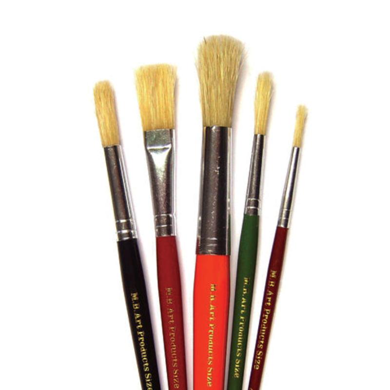 Short Assorted Set of 5 Art Brushes, Learning SPACE
