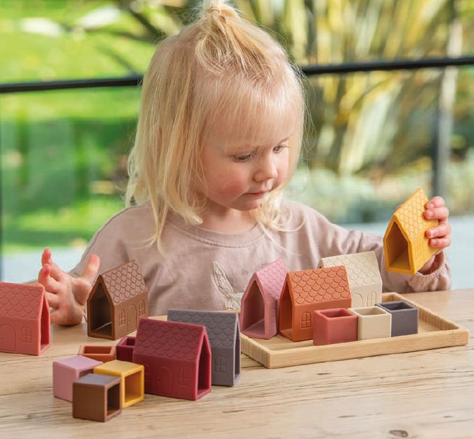 Silisoft Village Blocks (Earth) Ages 12M+, Learning SPACE