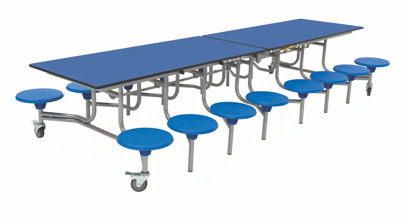 Sixteen Seat Rectangular Mobile Folding Table, Royal Blue Learning SPACE