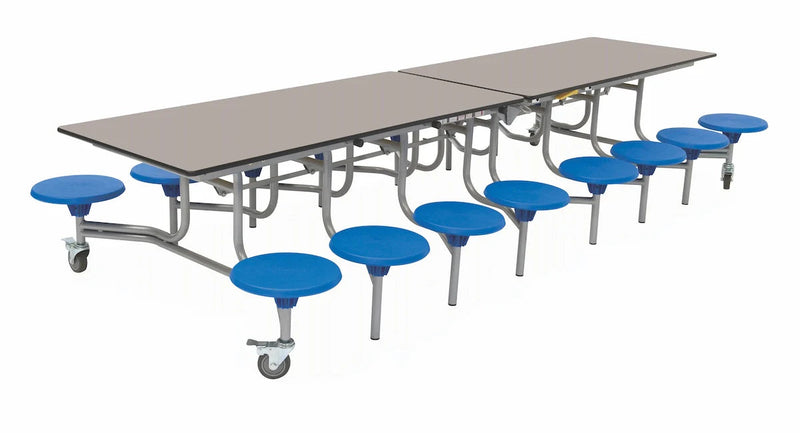 Sixteen Seat Rectangular Mobile Folding Table, Dove Blue Learning SPACE