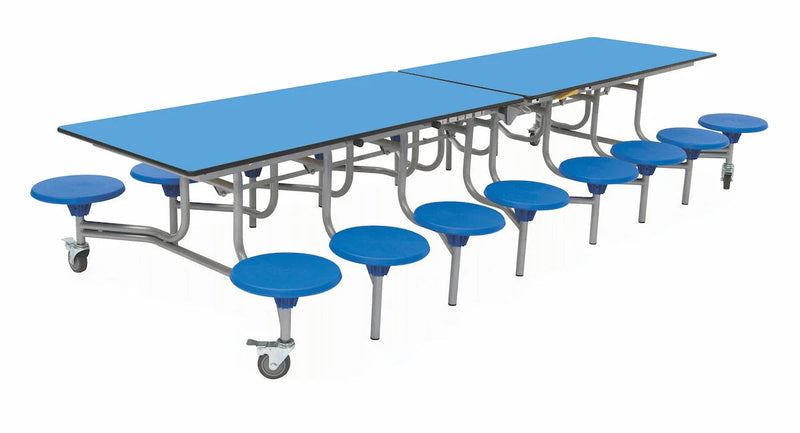 Sixteen Seat Rectangular Mobile Folding Table, Azure Blue Learning SPACE