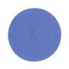Close-up of a blue dotted Speks Slabs silicone sensory sticker on a white background
