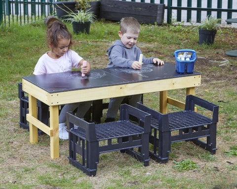 Slim H Crate Chalk Table (Nursery)-Chalk,Cosy Direct,Cosy Outdoor,Rectangular,Table-Learning SPACE