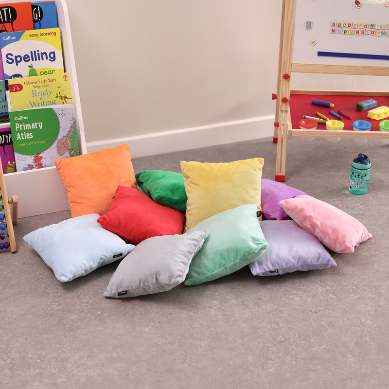 Small Bright Coloured Fleece Cushions – 10 Pack, Learning SPACE