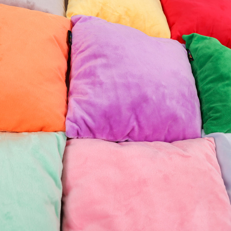 Small Bright Coloured Fleece Cushions – 10 Pack, Learning SPACE