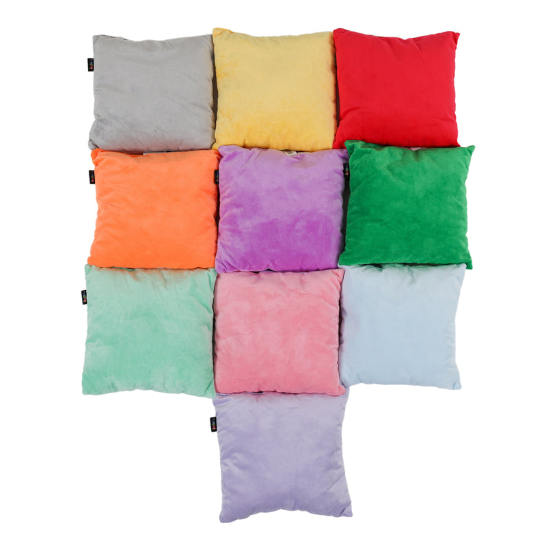 Small Bright Coloured Fleece Cushions – 10 Pack, Learning SPACE
