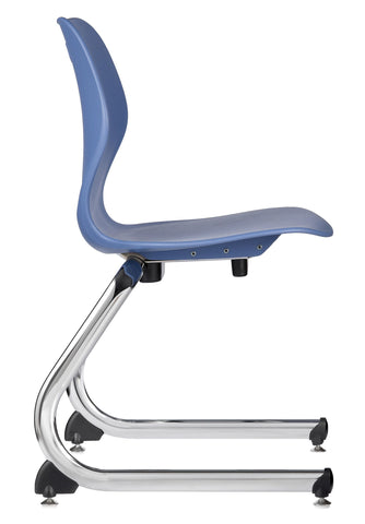 Small Intellect Wave Rocker Chair-Classroom Chairs, Movement Chairs & Accessories, Seating, Vestibular, Wellbeing Furniture-Sky Blue-Chrome-Learning SPACE